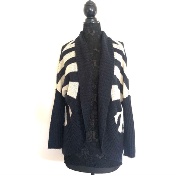 Quinn Stripe Open Front Cardigan Sweater - Picture 1 of 8